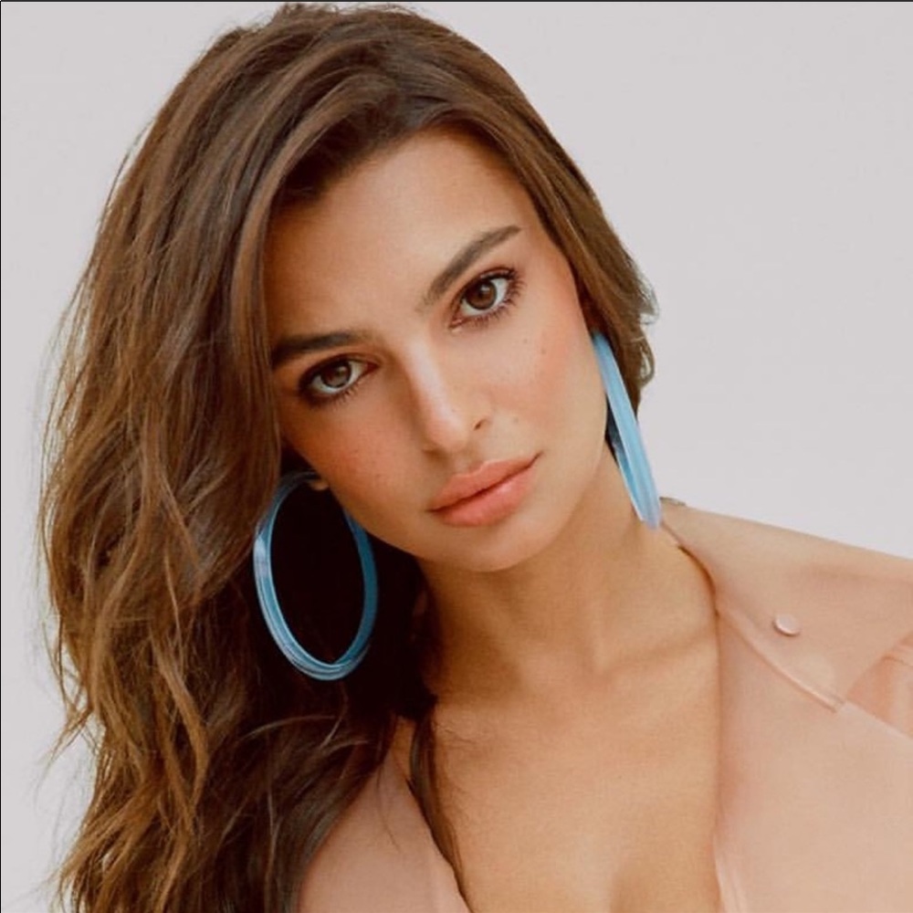 Alison Lou Large Loucite Jelly Hoops in Blue